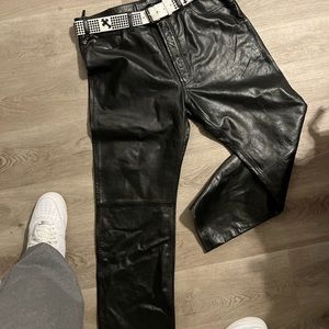 Sz40/30 black leather gap jeans